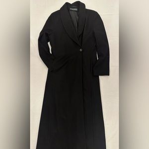 Floor length lined black winter coat